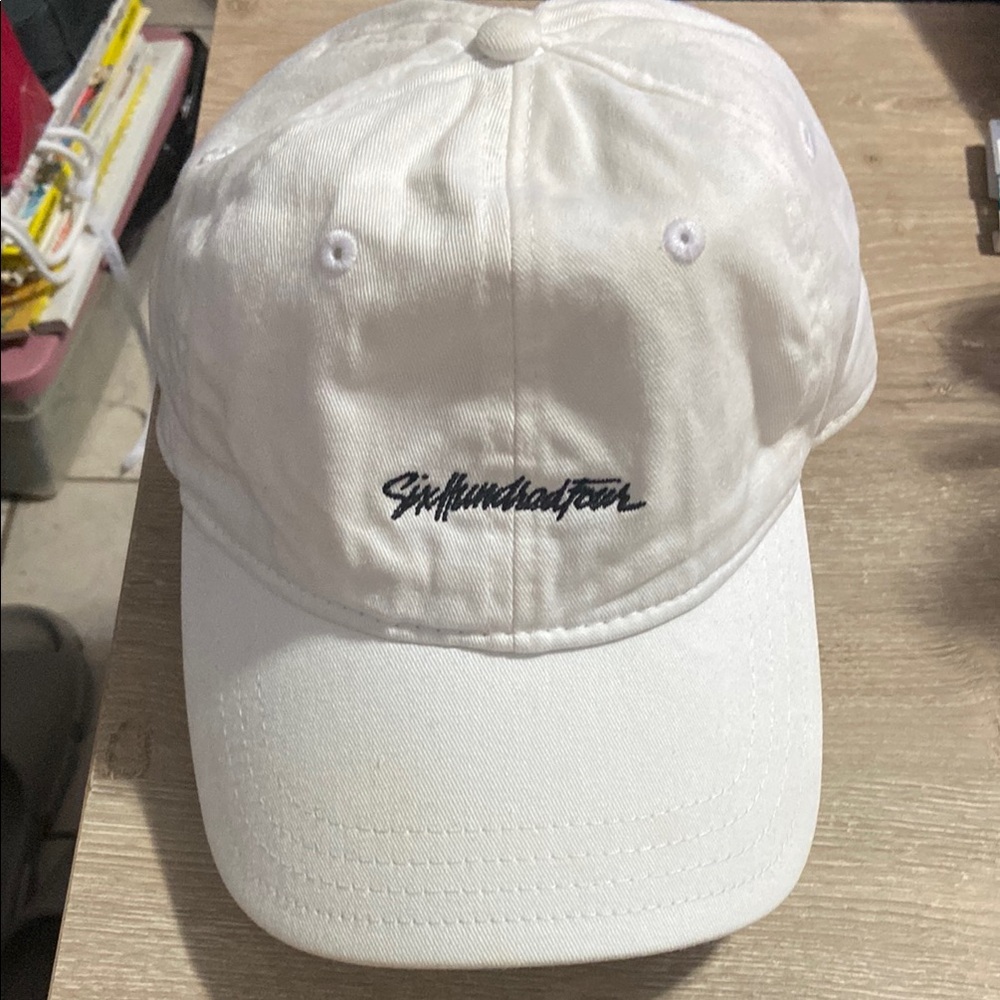 SixHundredFour White Cap with Black Embroidered Designer Tag